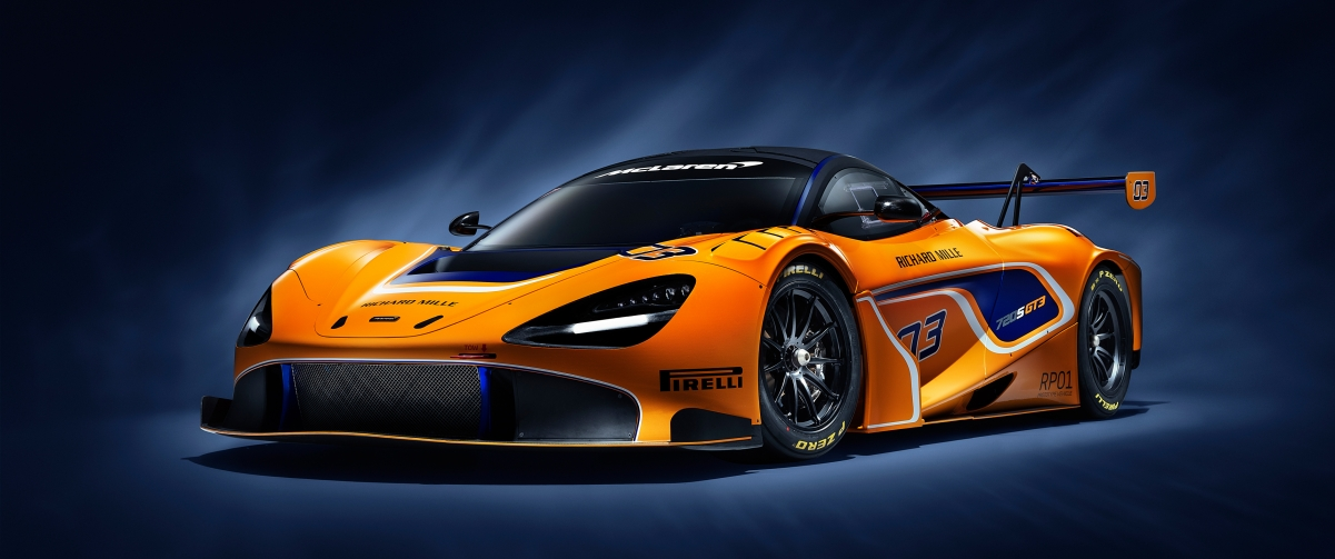 ‘~迈凯伦McLaren 720S GT3橙色跑车3440×1440桌面背景’ 的图片