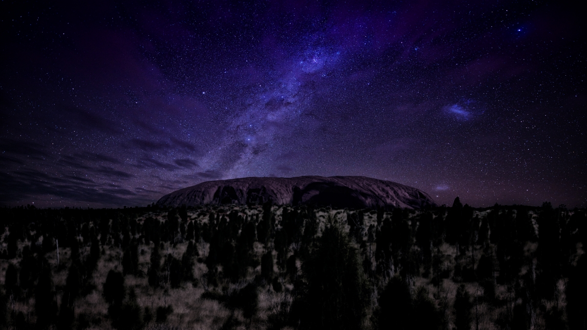 ‘~澳大利亚 艾尔斯岩 无月亮的夜晚 星空 4K风景桌面背景’ 的图片