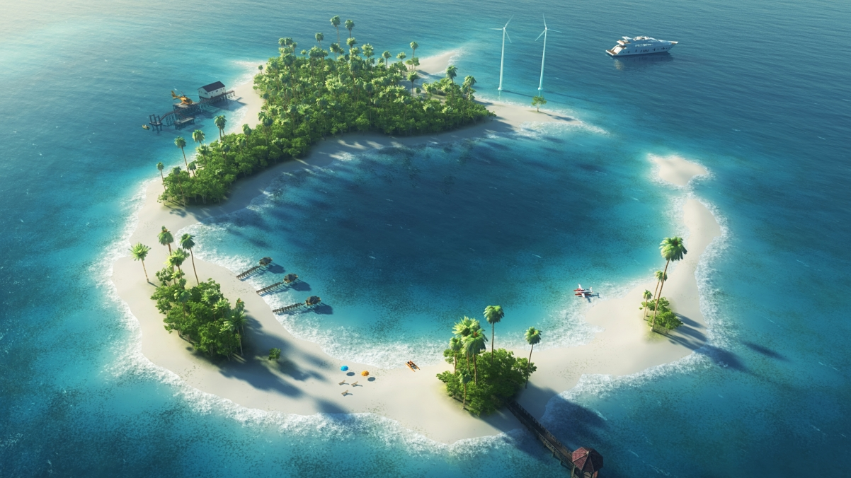 ‘~美丽的海洋小岛风景桌面背景3840×2160’ 的图片