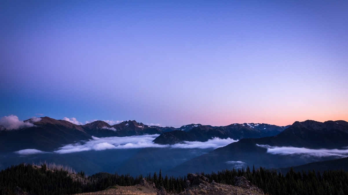 ‘~奥林匹克国家公园 蓝山的日落3840×2160风景桌面背景’ 的图片