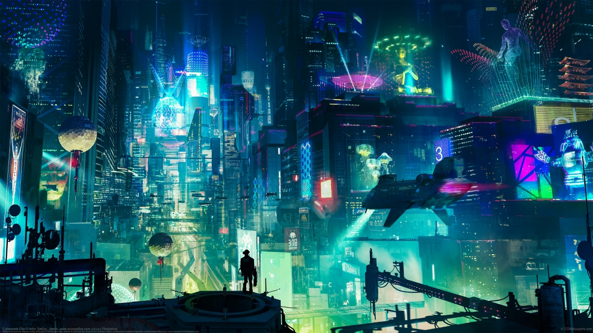 ‘~《Cyberpunk City》by:Artur Sadlos 4k桌面背景’ 的图片