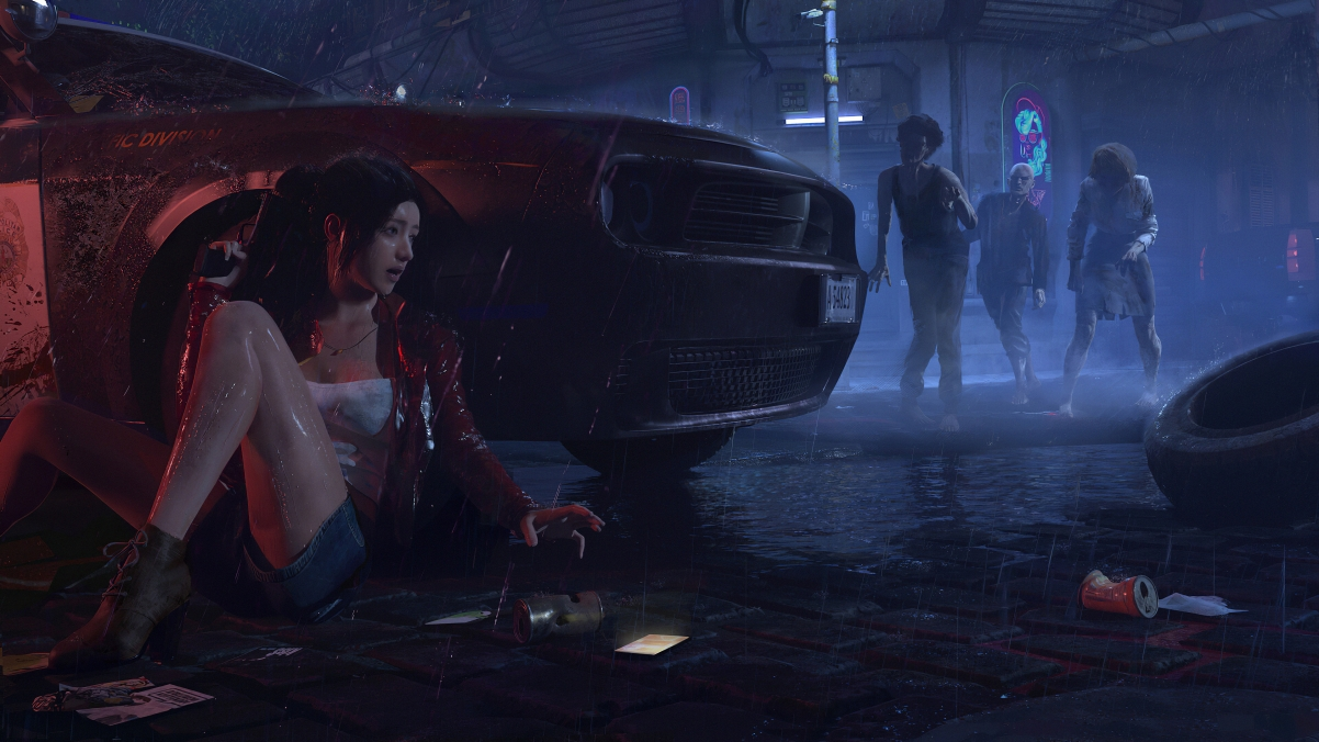 ‘~生化危机2 克莱尔雷德菲尔德 僵尸 汽车 高清4k游戏桌面背景’ 的图片