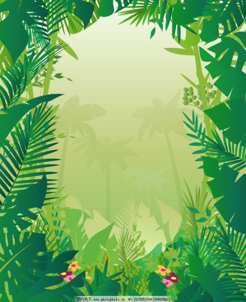 ‘~热带雨林树叶边框图片_店招促销_电商图片-  ~’ 的图片