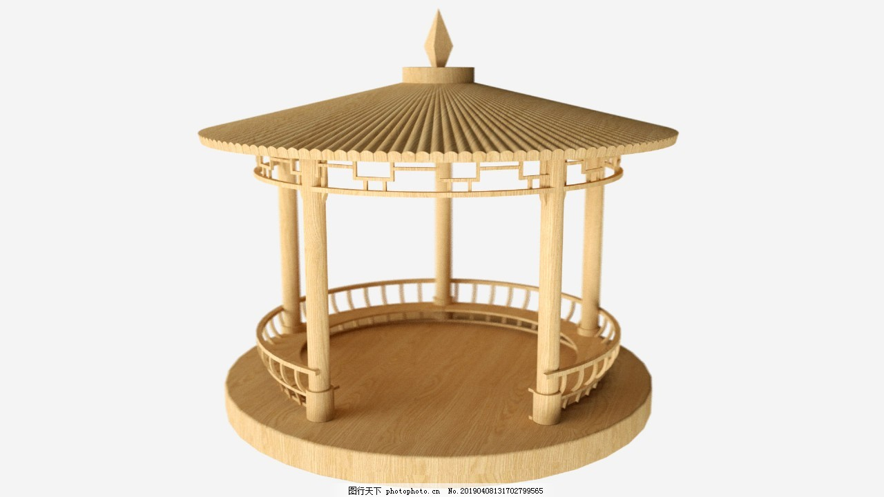 ‘~C4D中式古典木质亭子图片_建筑素材_3D模型-  ~’ 的图片