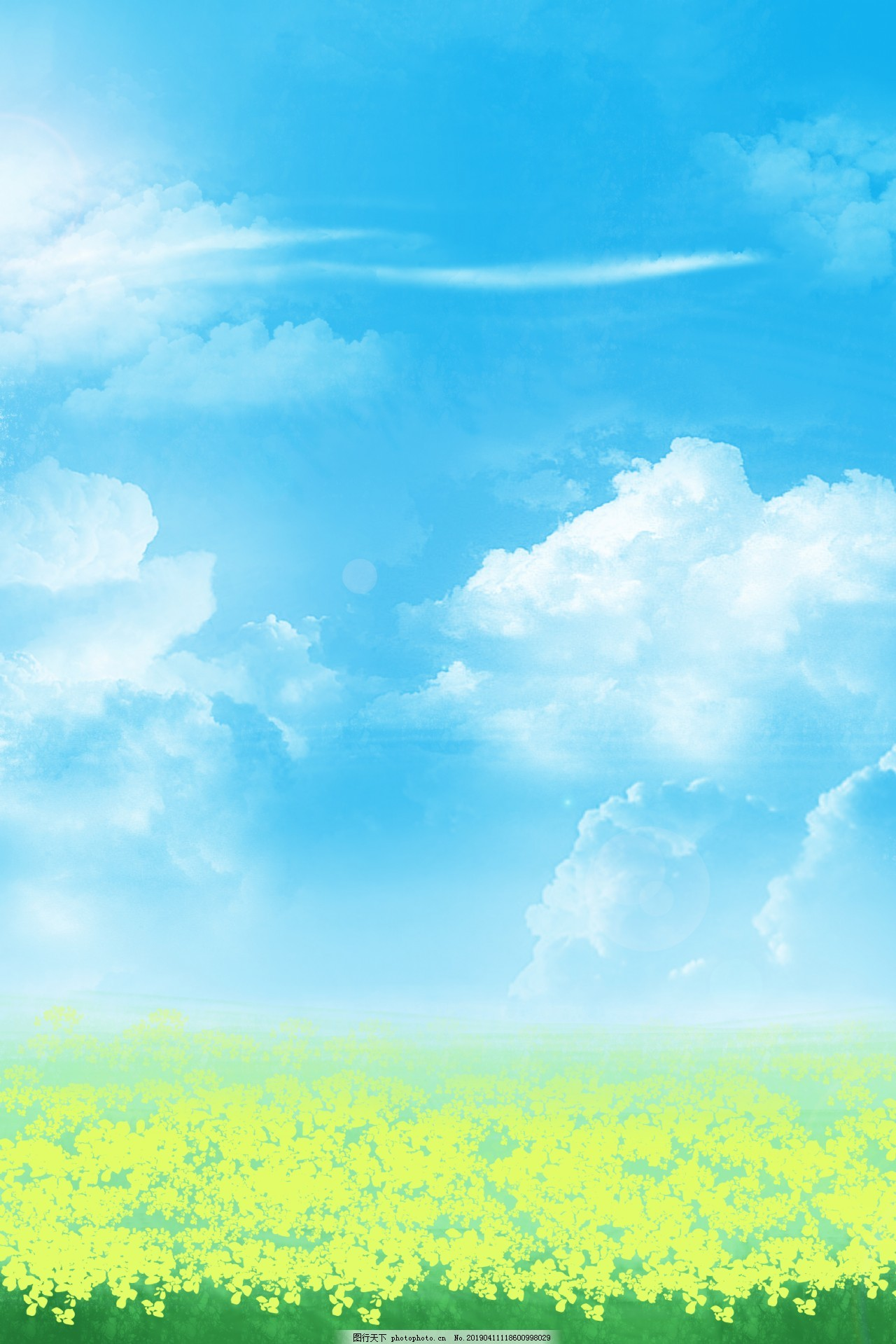 ‘~春天的蓝天白云风景图图片_H5背景_底纹边框-  ~’ 的图片