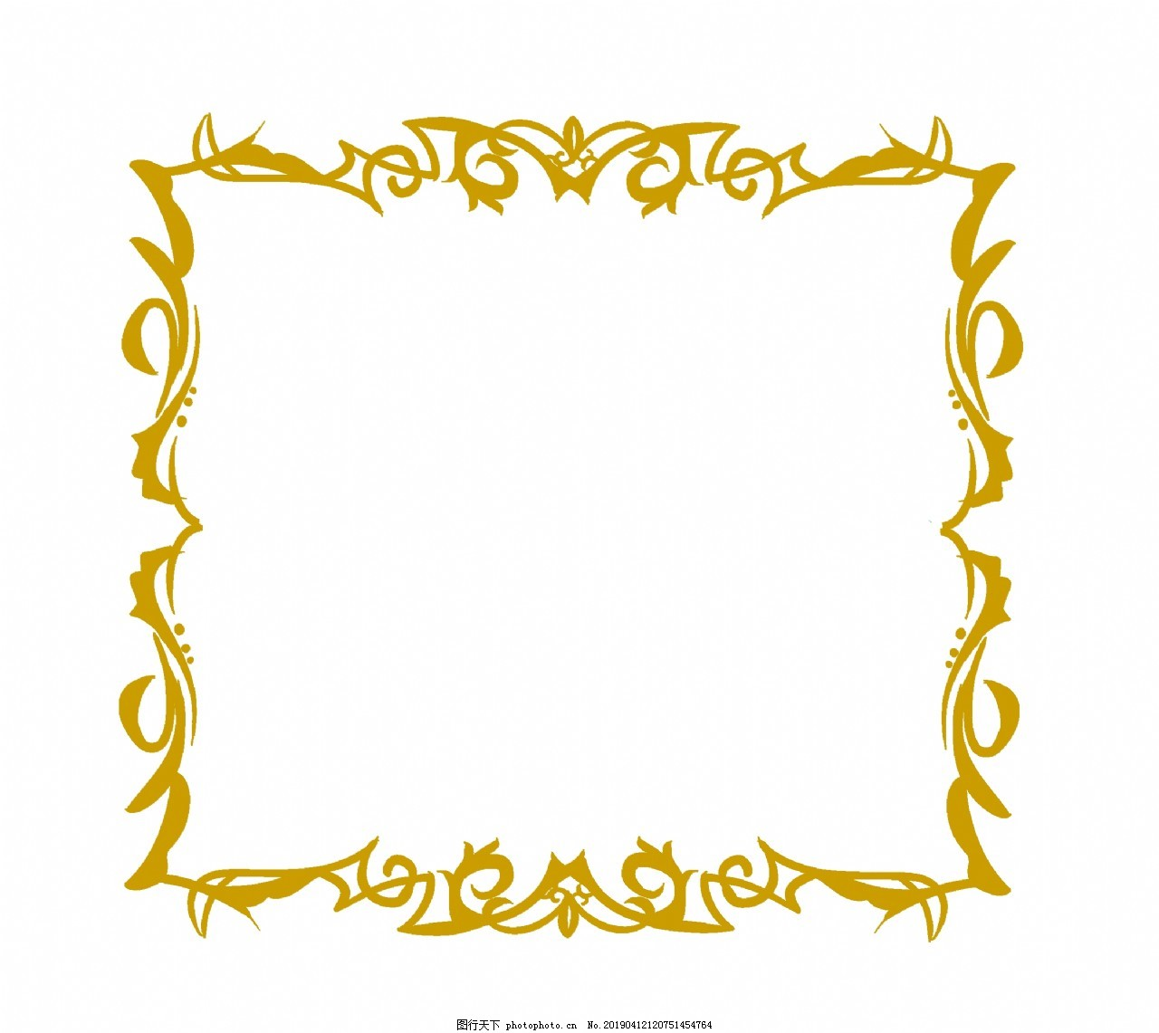 ‘~金色花纹古典边框图片_纹理边框_平面创作元素-  ~’ 的图片