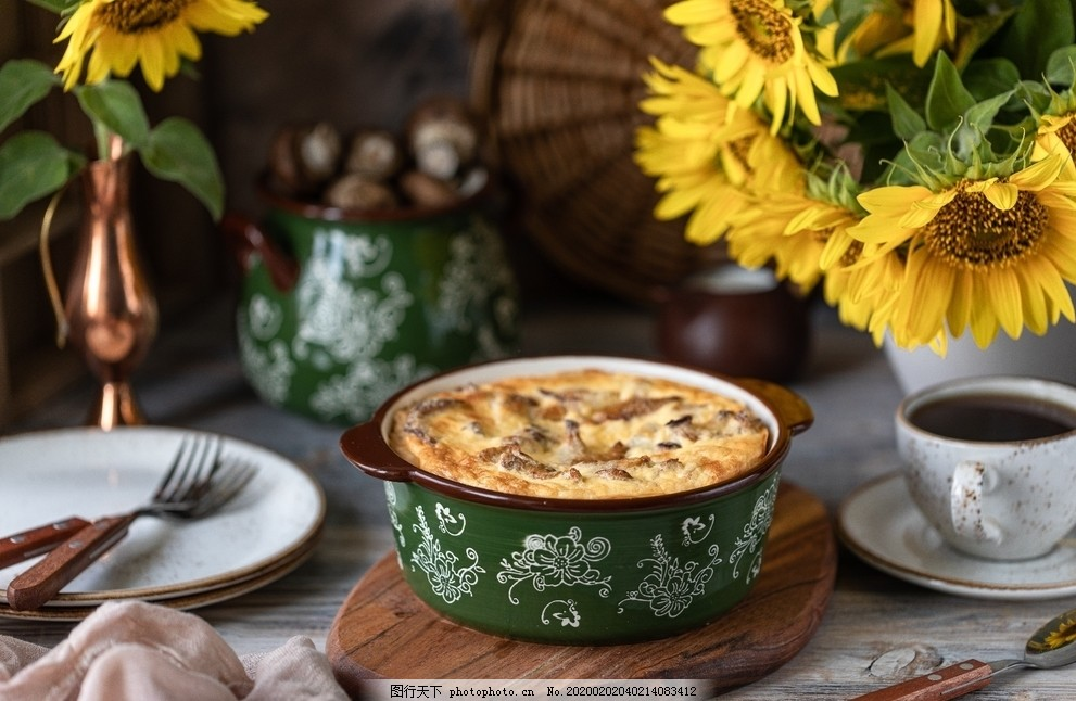 ‘~美食馅饼餐具向日葵花朵图片_传统美食_餐饮美食-  ~’ 的图片