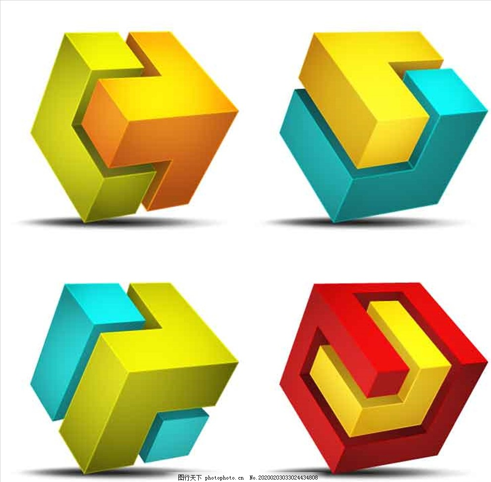 拼接图形立方体正方形不规则图形,拼图,场景,方块,彩色积木,玩具,立体
