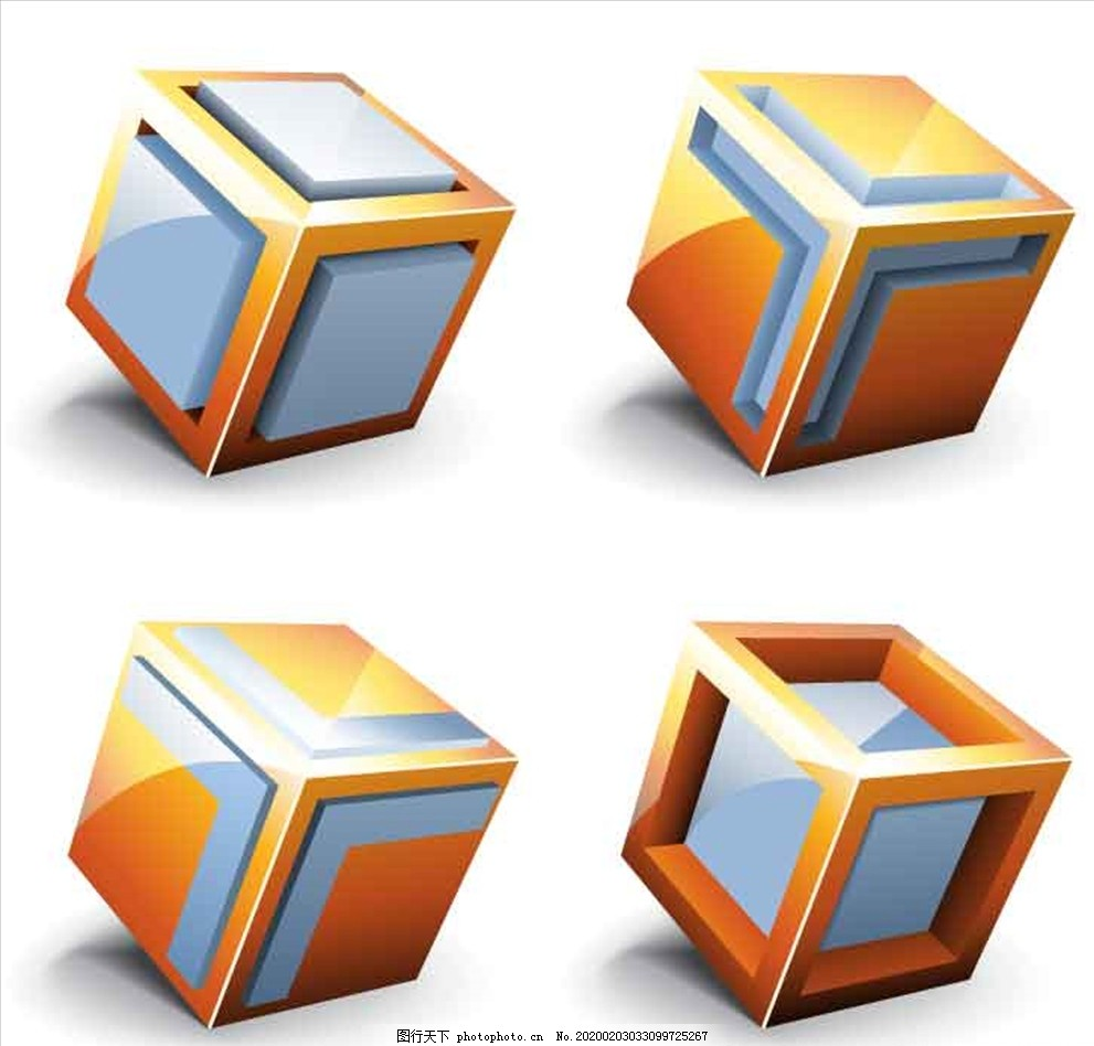 立方体宝石商标图标AI素材,拼图,场景,方块,彩色积木,玩具,立体