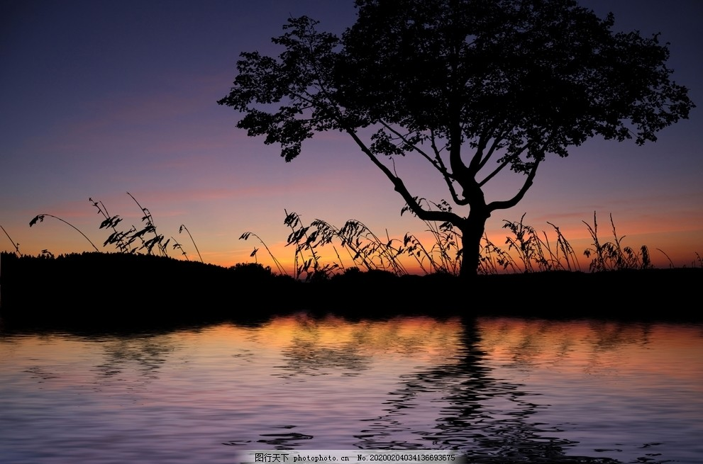 ‘~湖边日落图片_自然风景_自然景观-  ~’ 的图片