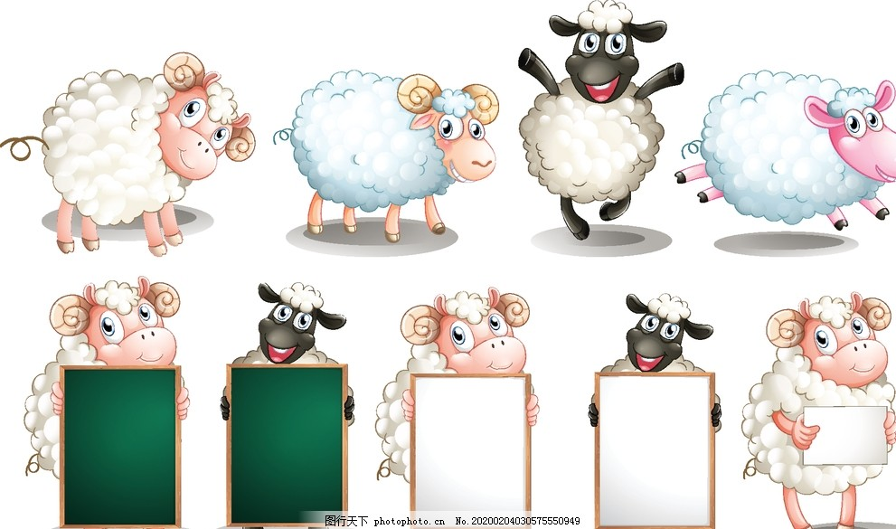 黑板,画板,羊,山羊,小绵羊,卡通背景墙,儿童房背景墙