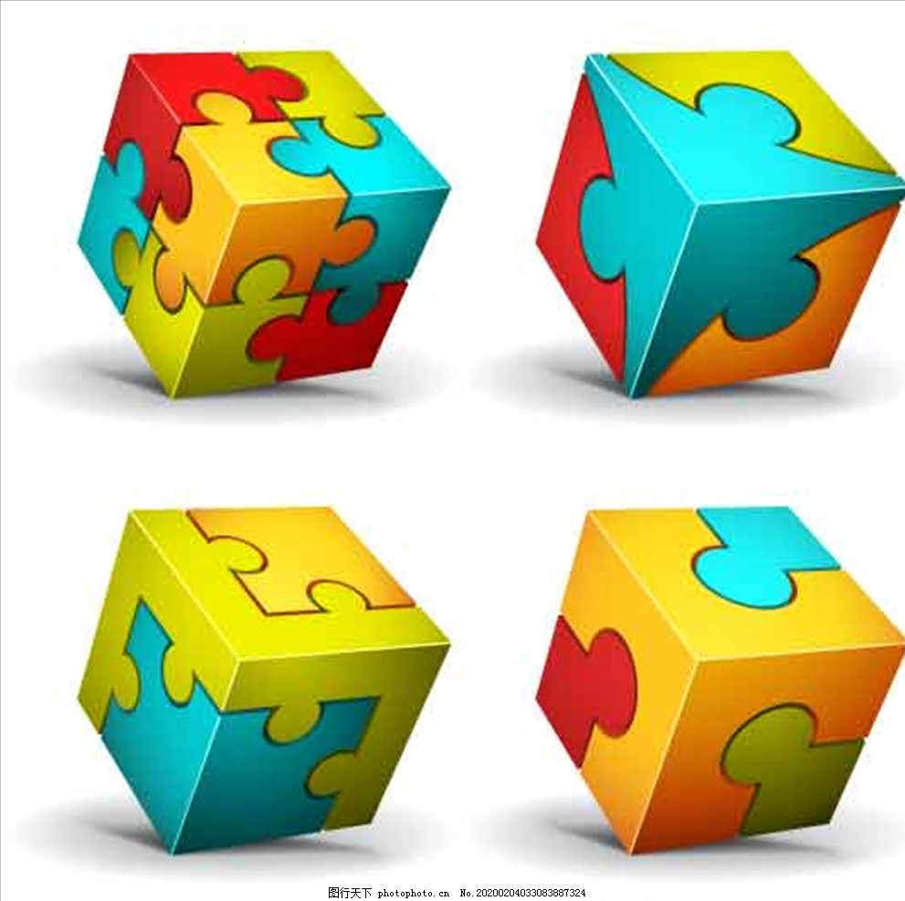 ‘~拼图3D立体立方体方块正方体素图片_其他_PSD分层-  ~’ 的图片